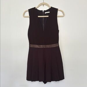 Alice + Olivia Romper Size 4 Deep Black Sleeveless Short Romper